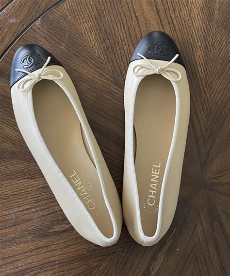 chanel di raso flat|Chanel style ballet flats.